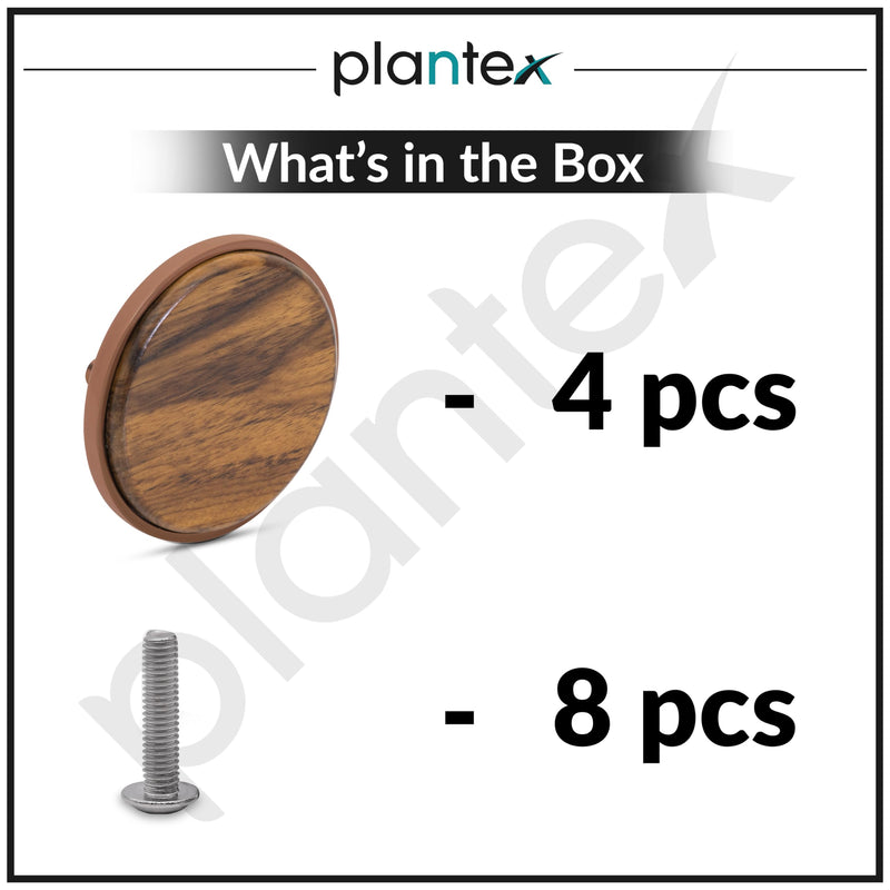 Plantex Knobs for Drawer/Round Drawer Knobs/Knobs for Cabinets/Pull-Push Knobs for Kitchen/Bedroom Drawer - Pack of 4 (Big, Rose Gold & Wood)-5