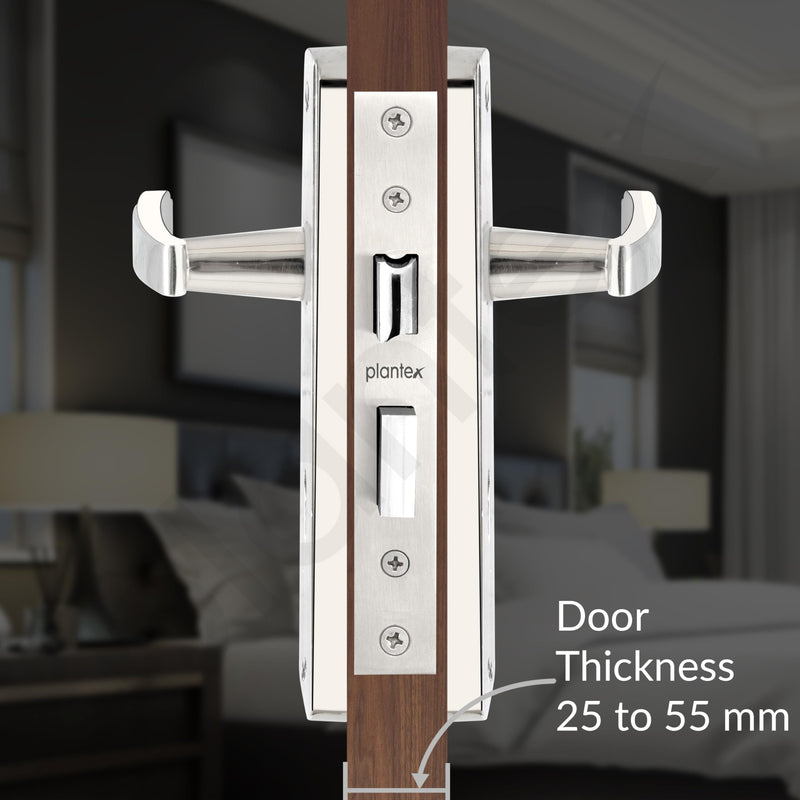 Plantex Heavy-Duty Door Lock Set - Main Door Lock Handle Set/Mortise Lock with 3 Keys for Home- Pack of 1 (8130-Matt)-6