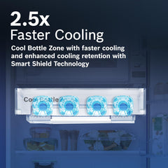 Bosch 187 L, 4 Star, Single Door Refrigerator with Industry's largest vegetable box* & Beverage space (CST18S24NI, Fine steel) 18 Hr Cooling Retention, 2.5x Faster Cooling, Smart inverter compressor