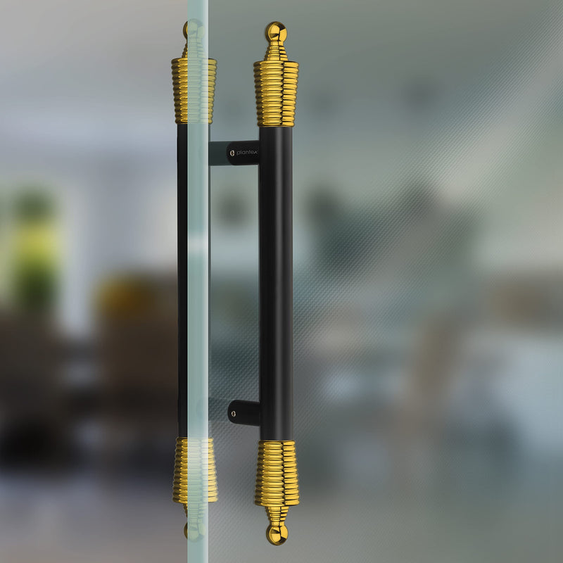 Plantex Heavy Duty Door Handle for Main Door/14-inches Main Door Handle/Pull Push Door Handle for Wooden & Glass Door - Pack of 1 (Black and Gold) - 3 Years Warranty-6