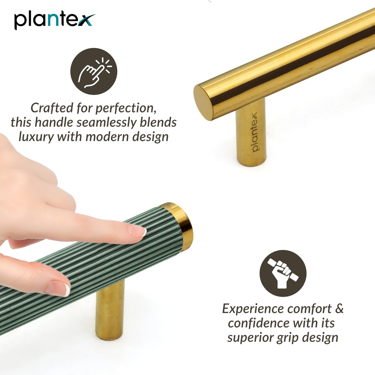 Plantex Stainless Steel & Aluminium Cabinet Handle/900mm Wardrobe Handle for Home/Cupboard Door Pull-Push Handles for Hotel/Office - Pack of 1 (Green & Gold)-4