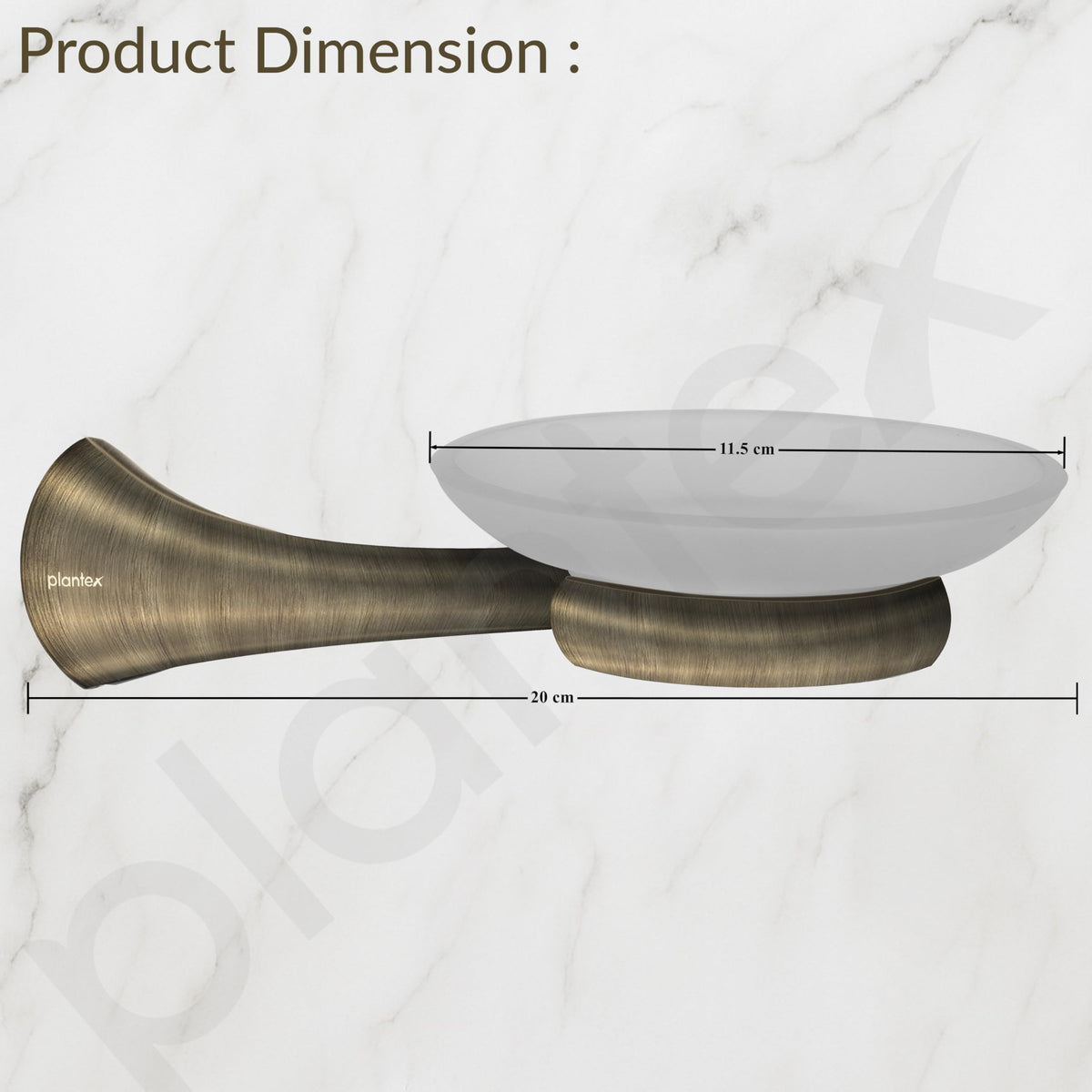 Plantex Smero Pure Brass Glass Soap Holder for Bathroom & Kitchen/Soap Stand/Case/Dish/Bathroom Accessories - Contrive (Rich Antique)-4