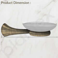 Plantex Smero Pure Brass Glass Soap Holder for Bathroom & Kitchen/Soap Stand/Case/Dish/Bathroom Accessories - Contrive (Rich Antique)-4