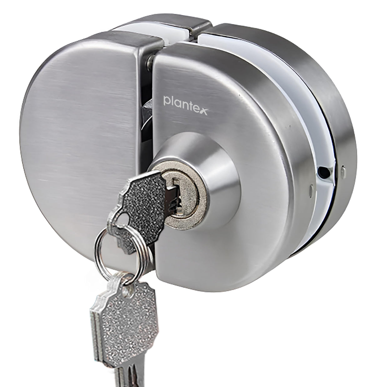 Plantex Stainless Steel Glass Door Lock - No Drilling/Lock for Main Door/Door Thickness 10 mm to 12 mm/3 Ultra Keys/Tuffen Glass Door Accessories - Pack of 1 (Matt)