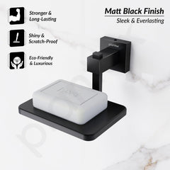 Plantex 304 Grade Stainless Steel Wall Mounted Soap Holder for Bathroom/Soap Stand/Soap Dish/Bathroom Accessories - Splash (Black)-5