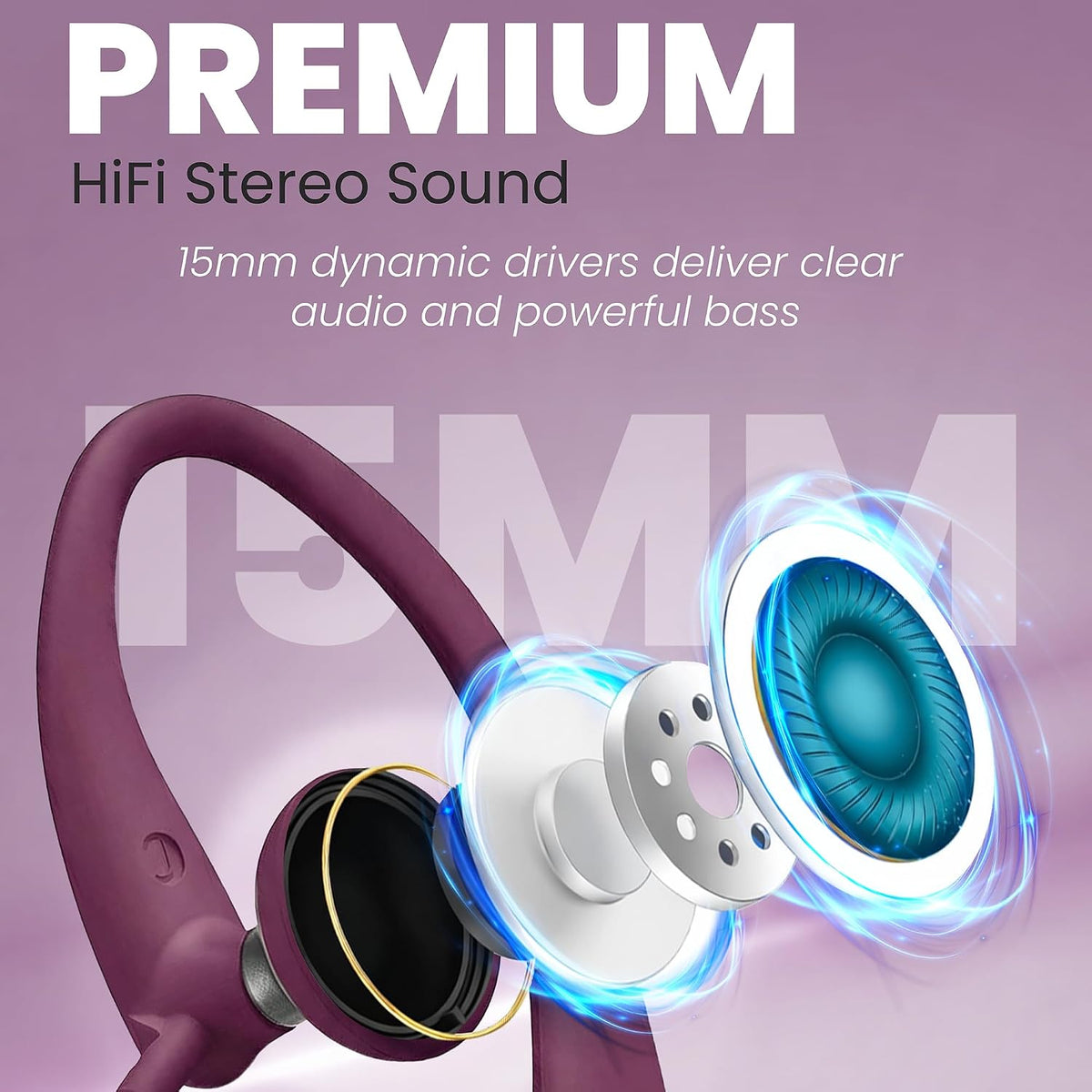 Philips SHS3200PK Flexible Earhook Headphones, Pink (SHS3200PK/37)
