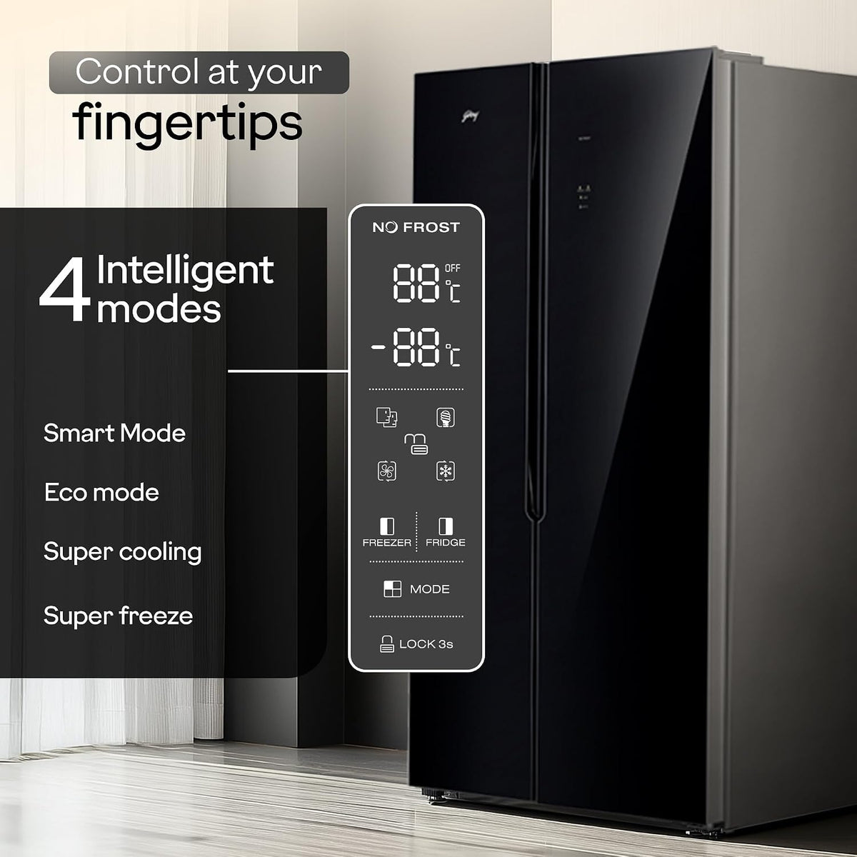 Godrej 540 L 3 Star 5 Years Comprehensive Warranty 4 Intelligent Modes (52141501SD03653)-6