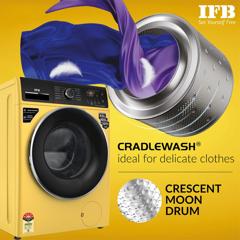 IFB 7 Kg 5 Star Front Load Washing Machine 2X Power Steam (ELITE ZLS 7012, Yellow, In-built Heater, 4 years Comprehensiv