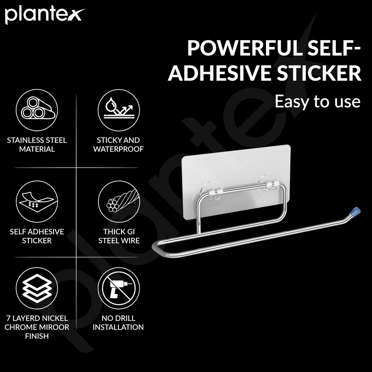 Plantex Hygienic Toilet Combo/Polypropylene Toilet Seat Cover/Self Adhesive Toilet paper holder/D- Shape Health Faucet Set with 1.20 meter hose Pipe for Toilet and Clamp (Chrome) (Model APS-4516)-6