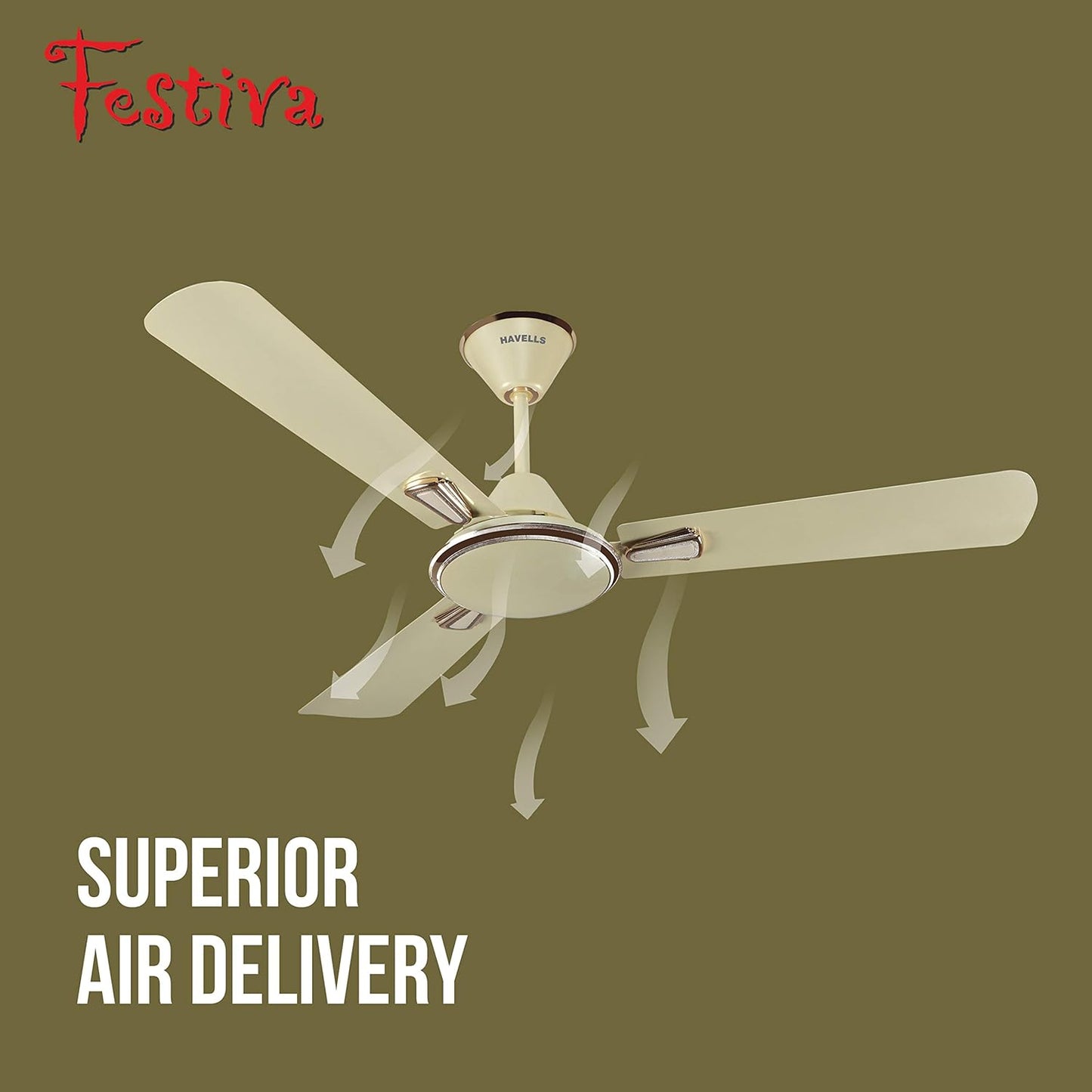 Havells Festiva 1200mm Dust Resistant Ceiling Fan (Pearl Ivory)