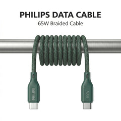 Philips DLC4130CT/94 65W Type-C to Type-C Fast Charging Cable (1m, Crystal Teal)