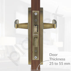 Plantex Heavy-Duty Door Lock Set - Main Door Lock Handle Set/Mortise Lock with 3 Keys, Pack of 1 (8130-Brass Antique)-5