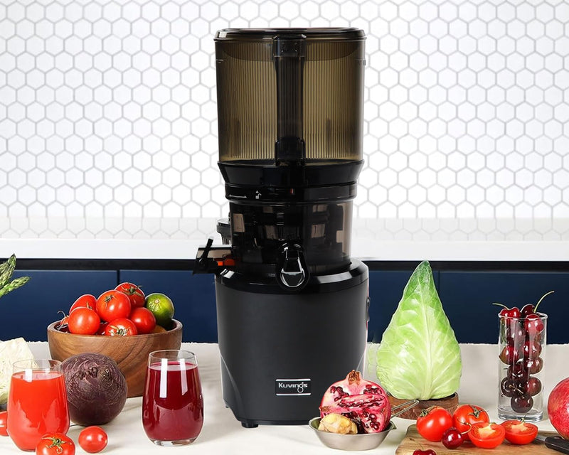 kuvings AUTO10 Black Cold Press Juicer, New Launch, Ultimate Hands-Free Whole Slow Juicer, Just Load Ingredients & Extract Juice at Press of a Button, Auto Cutting, 12 Years Warranty