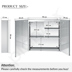 Plantex 304 Stainless Steel Bathroom Cabinet with Mirror/Bathroom Cabinet Storage/LED Mirror Cabinet for Wall/Bathroom Organiser Cabinet (19x19 Inch- Defogger/Chrome)-6