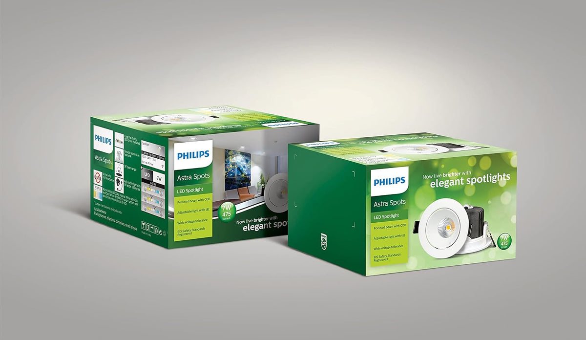 Philips Astra Spot Round LED Light (Warm White, 7-Watts,Plastic)