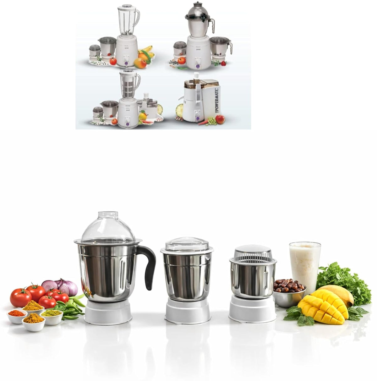 Jar Combo: 400 ml + 800 ml + 1500 ml | Compatible with Sujata Mixer Grinder