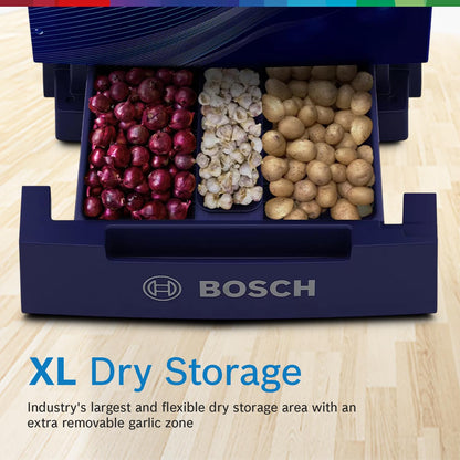Bosch 187 L, 3 Star, Single Door Refrigerator with Industry's largest base drawer, vegetable box* & Beverage space (CST18B33PI, Feather Blue) 18 Hr Cooling Retention, 2.5x Cooling, inverter compressor