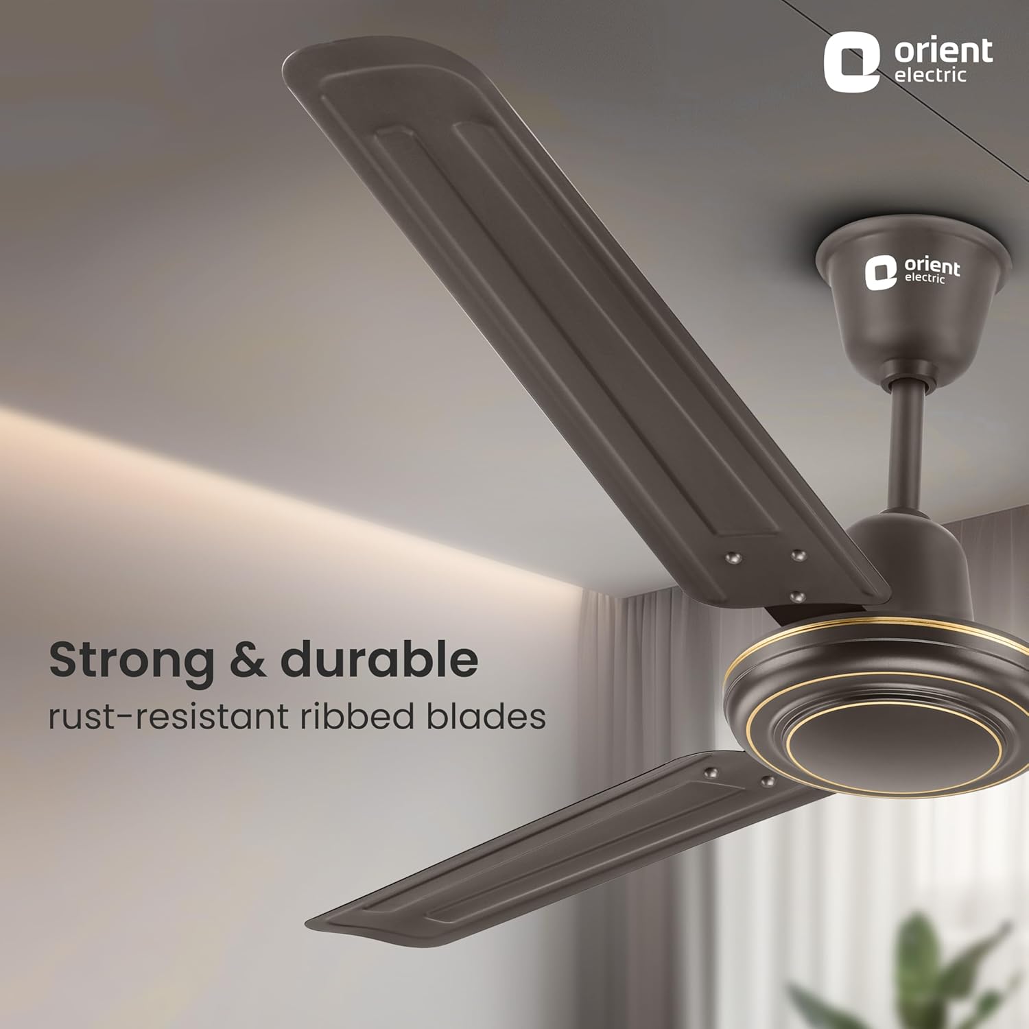 Orient Electric Apex-FX 1200mm Ceiling Fan for Home| BEE 1 Star Rated Energy Efficient Fan| Rust Resistant | Strong and Powerful Motor | 2 Years Warranty by Orient | Smoke Brown - Pack of 1