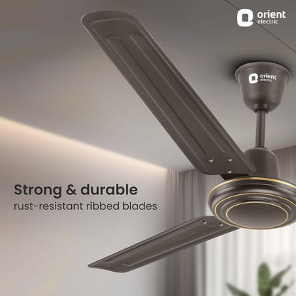 Orient Electric Apex-FX 1200mm Ceiling Fan for Home| BEE 1 Star Rated Energy Efficient Fan| Rust Resistant | Strong and Powerful Motor | 2 Years Warranty by Orient | Smoke Brown - Pack of 1