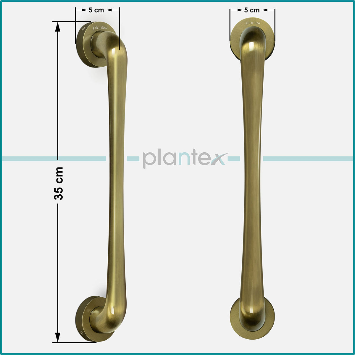 Plantex Polo 14 inches Door Handle for Main Door/Handle for Glass Door/Wooden/Push and Pull Operations/3 Years Warranty (Rich Brass Antique - Big)-4