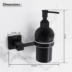 Plantex 304 Grade Stainless Steel Hand Wash Holder for Wash Basin Liquid Soap Dispenser/Bathroom Accessories - Splash (Black)-3