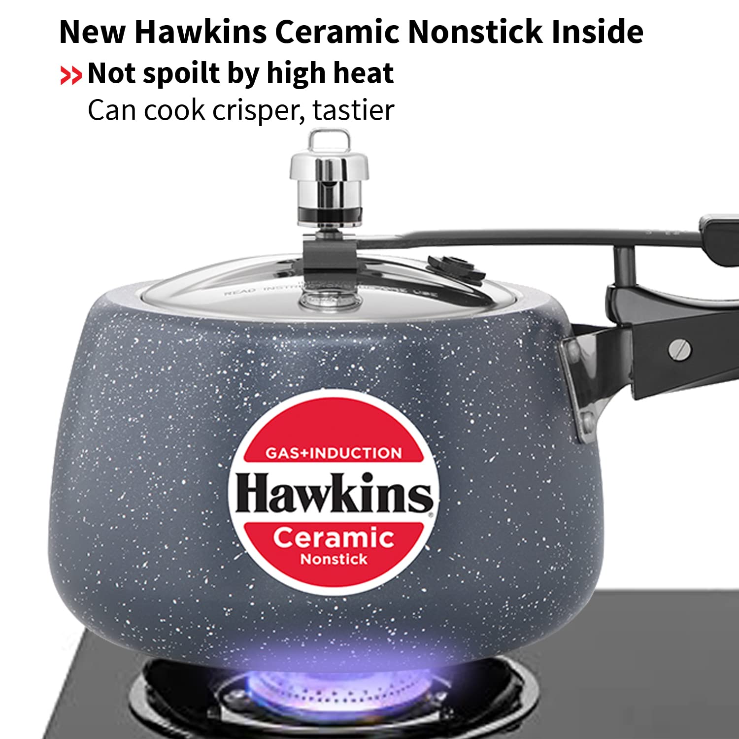 Hawkins 3 Litre Ceramic Nonstick Pressure Cooker, Induction Inner Lid Cooker, Blue (ICC30)