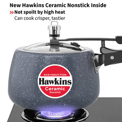 Hawkins 3 Litre Ceramic Nonstick Pressure Cooker, Induction Inner Lid Cooker, Blue (ICC30)