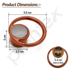 Plantex Drawer Knobs/Ring Drawer Kadi/Pull-Push Knobs for Kitchen/Bedroom Drawer - Pack of 2 (Rose Gold & Satin Black)-2
