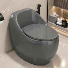 Plantex Imported Ceramic Western Toilet/Rimless Commode for Toilet/Siphonic Vacuum Jet Flush One Piece Commode With Soft Close Toilet Seat - S Trap Outlet (Glossy Grey)-1