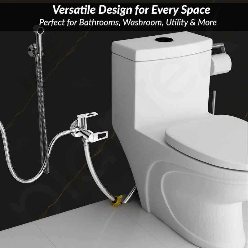 Plantex Pure Brass 2 Way Angle Valve/Angle Cock for Bathroom with Wall Flange and Teflon Tap - Pack of 1 (Chrome, 3220)-6