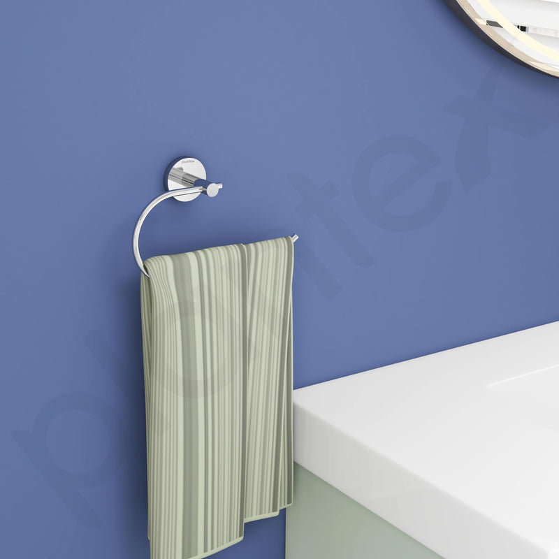 Plantex Smero Pure Brass Sleek Napkin Holder/Ring/Hand Napkin Holder for Wash Basin/Bathroom Accessories - Circle(Chrome)-2