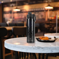 SOLARA Insulated Water Bottle 650ml, Hot Water Bottle, Thermosteel Water Bottles for Travel, Home, Office, School, Gym, Adults, Water Bottle Hot and Cold, Sipper Bottle, Dark Intentions