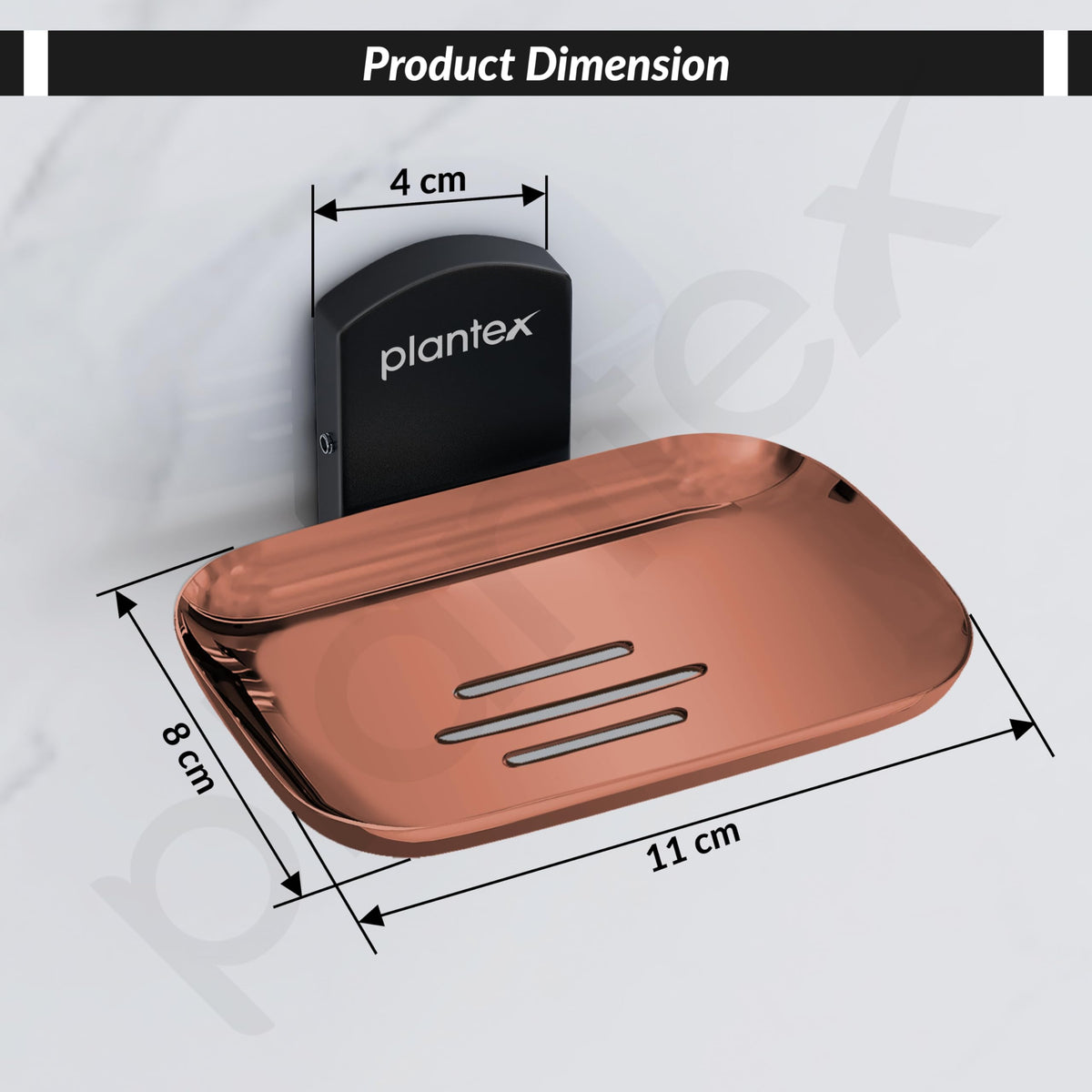 Plantex 304 Grade Stainless Steel Soap Holder for Bathroom/Soap Dish for Bathroom/Soap Bar Holder/Bathroom Accessories - Parv (Rose Gold & Black)-5