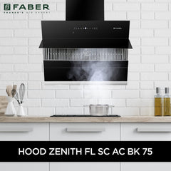 Faber 75 Cm 1350 M3/Hr Autoclean Slant Chimney, Filterless, Lifetime On Motor, 5 Yr Comprehensive Warranty, (Hood Zenith