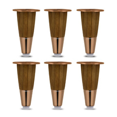 Plantex 4 Inch Sofa Legs for Bed Furniture/Sofa Legs for Table/Sofa Support Legs with Rubber Grip (Rose Gold, 6 Pcs)-1