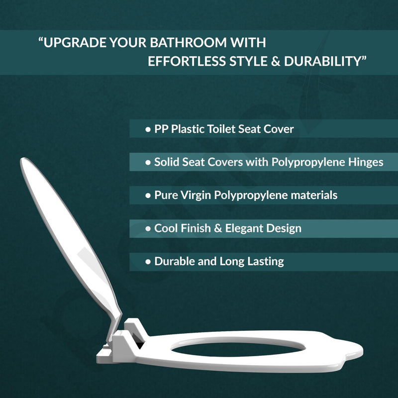 Plantex Anglo Toilet Seat Cover/Indian Toilet Seat/Polypropylene Seat - Pack of 1 (White)-5