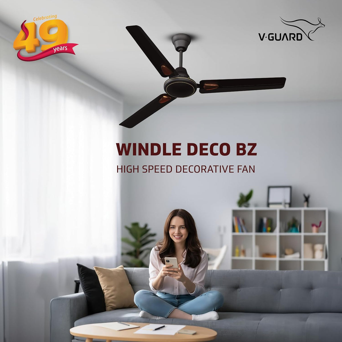 V-Guard Windle Deco BZ 1200 mm Ceiling Fan-2
