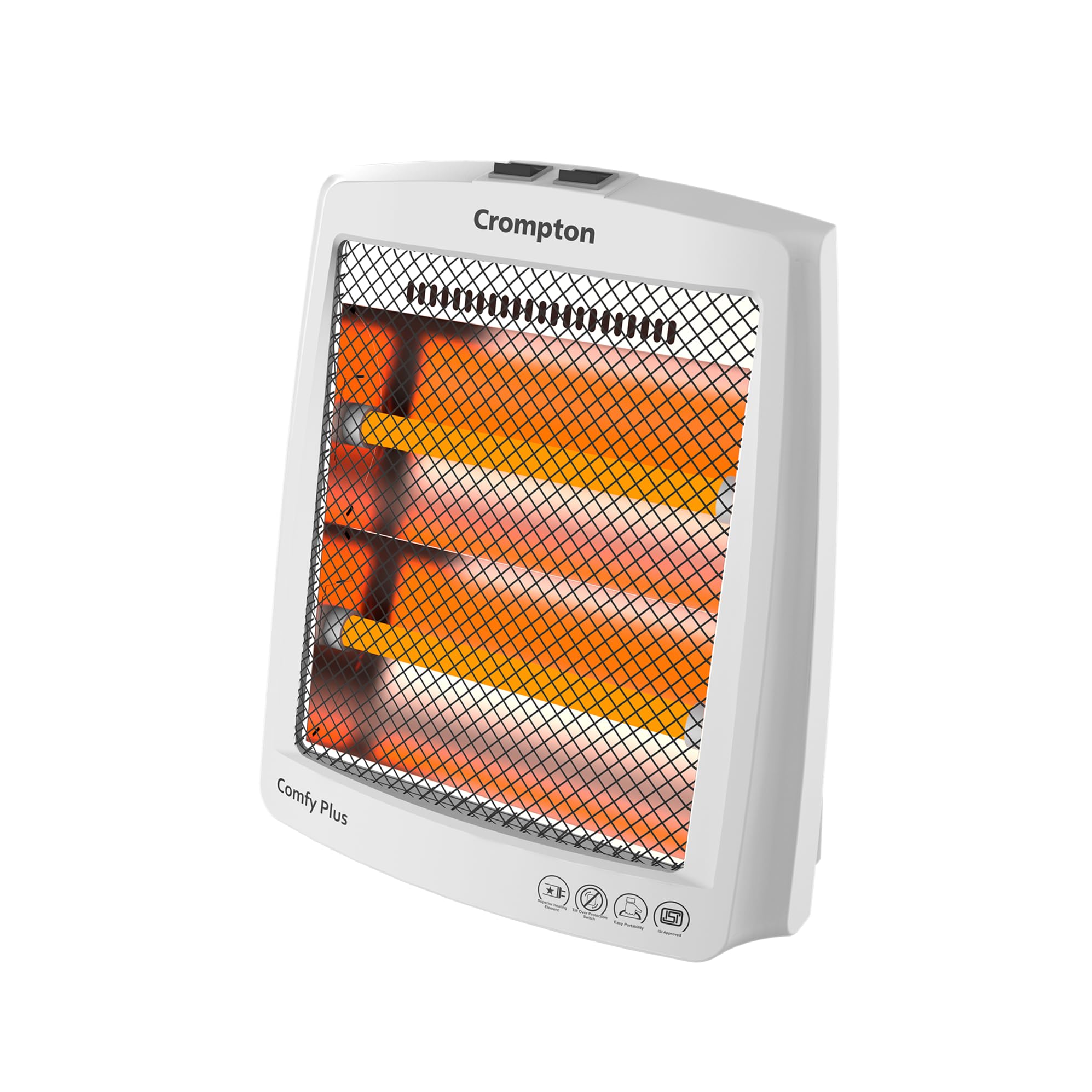 Crompton Insta Comfy 800 Watt Room Heater with 2 Heat Settings(Grey Blue)