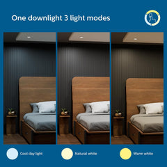 Philips polycarbonate 10-watt 3 Colours in 1 LED Downlighter (Pack of 12)