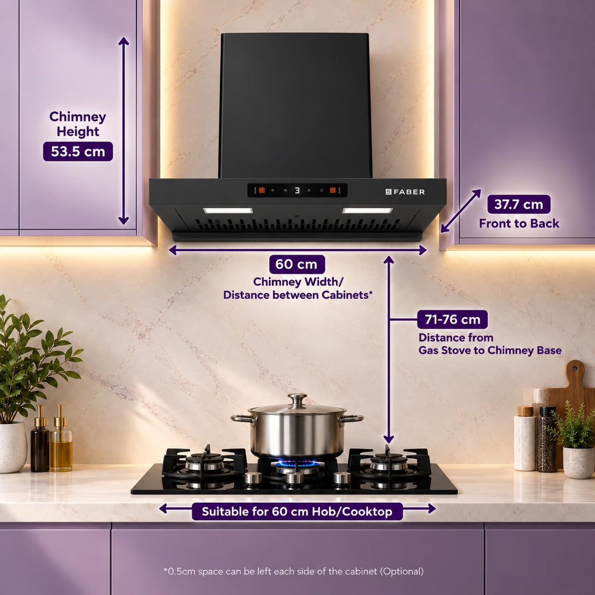 Faber Atom 60cm 1500m³/hr BLDC Autoclean Filterless T-Shape Chimney|Built In Oil Collector|Touch & Gesture Control|8Yr M