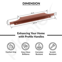 Plantex Profile Handle for Kitchen Cabinet/18 Inch Aluminium Drawer Profile Handle/Wardrobe Pull Handle for Home/Office/Hotel - Pack of 2 (Rose Gold) (Model APS-PF-1003)-3