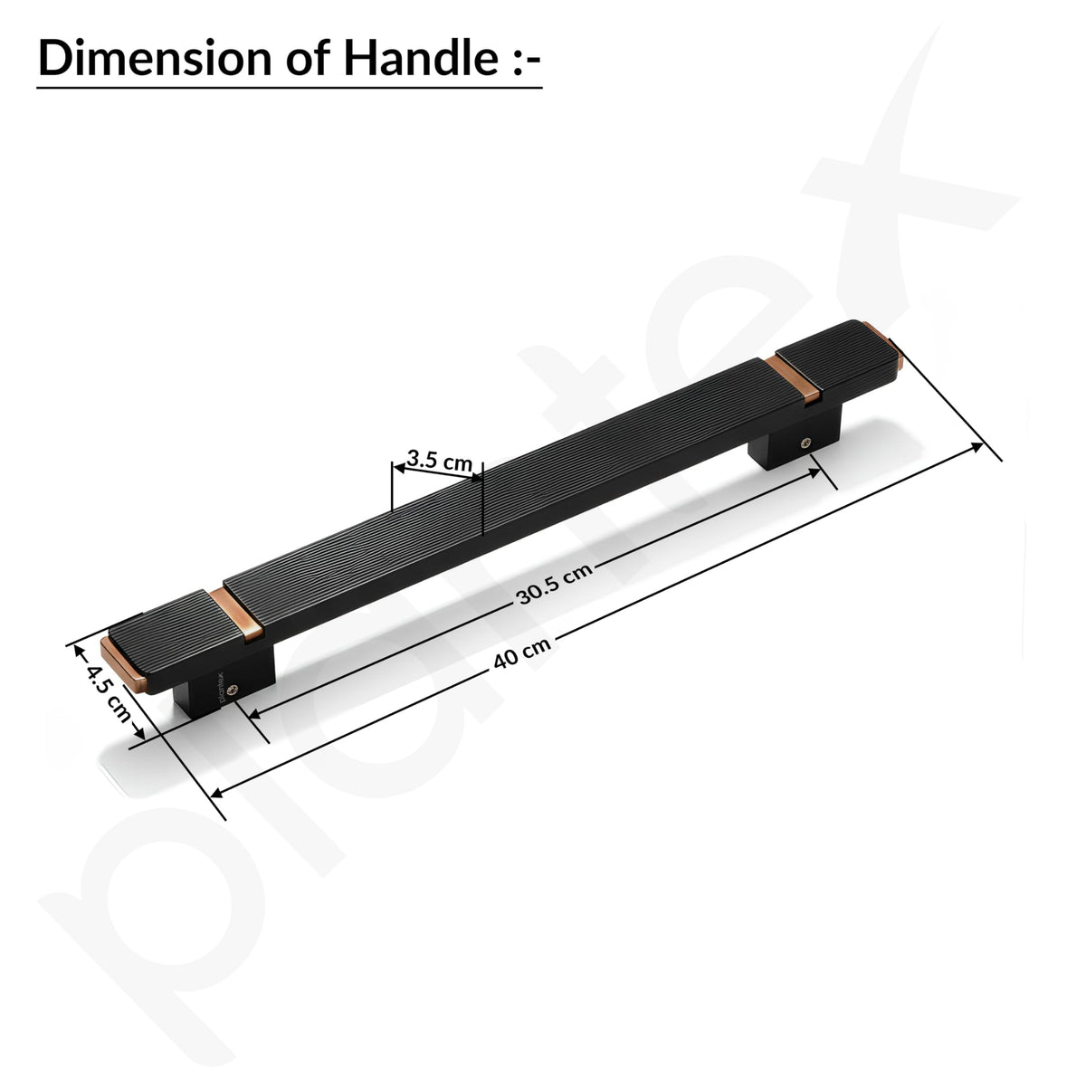 Plantex 12 Inch Main Door Handle/Aluminium Handle for Door/Black Pull-Push Handle for Home/Office/3 Years Warranty Pack of 1 (APS-613, Black & Rose Gold)-2