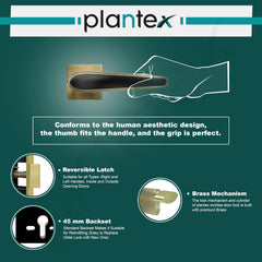 Plantex Main Door Lock/Mortise Lock for Doors - Robust Door Handle for Home with Brass Locks Body & Cylinder (PT-014, Brass Antique & Black)-6