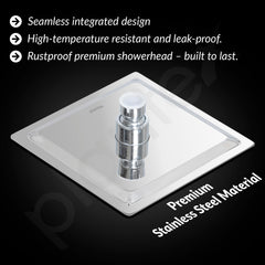Plantex Brass Concealed Body High Flow Diverter Full Set with 6 x 6 inch Overhead Shower and Bath Tub Spout/Bathroom Shower Set - Combo (Chrome)-6
