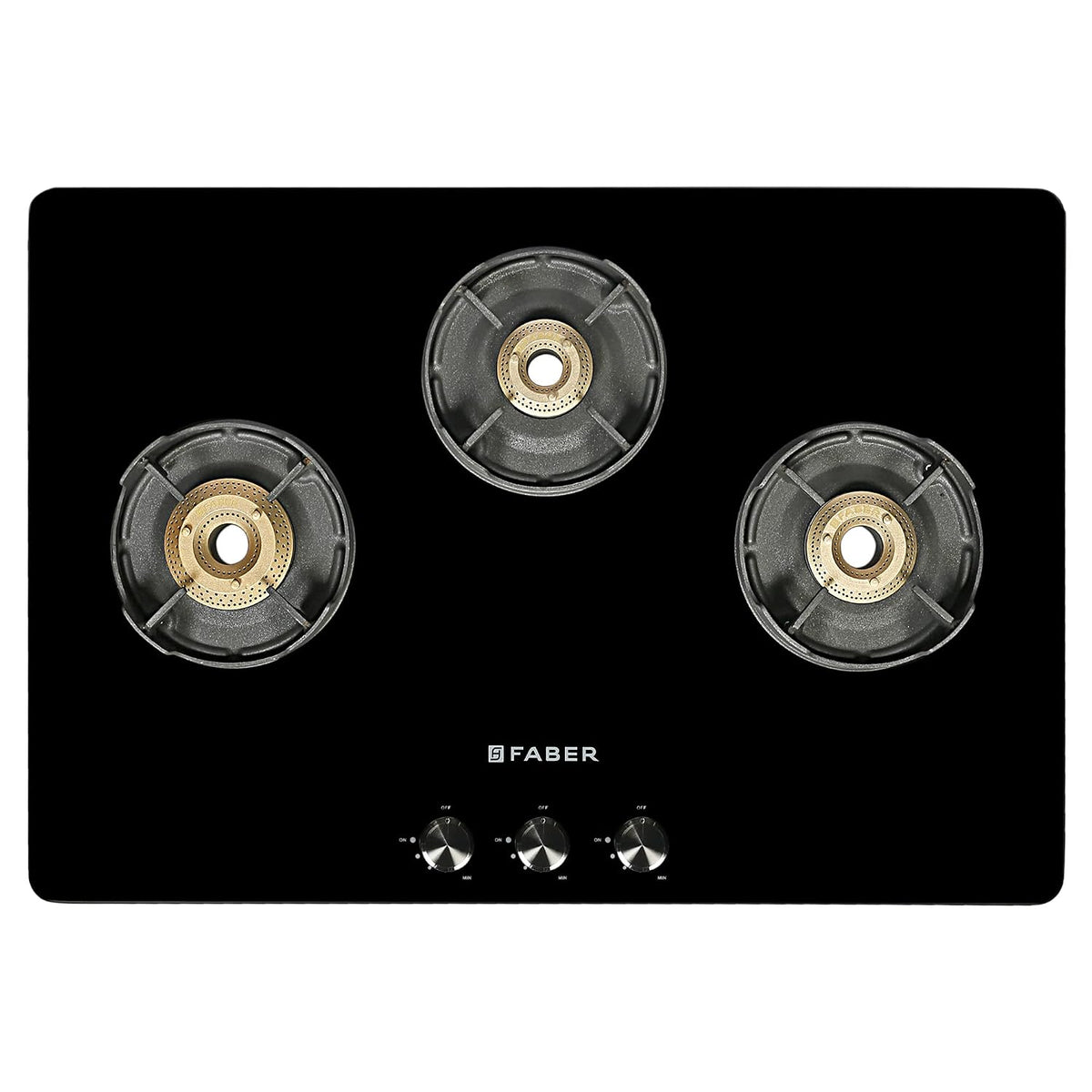Faber 75 cm,3 Burner Gas stove (NiOS DLX 753 BB BK) Maual Ignition, Black