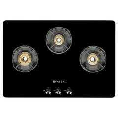 Faber 75 cm,3 Burner Gas stove (NiOS DLX 753 BB BK) Maual Ignition, Black