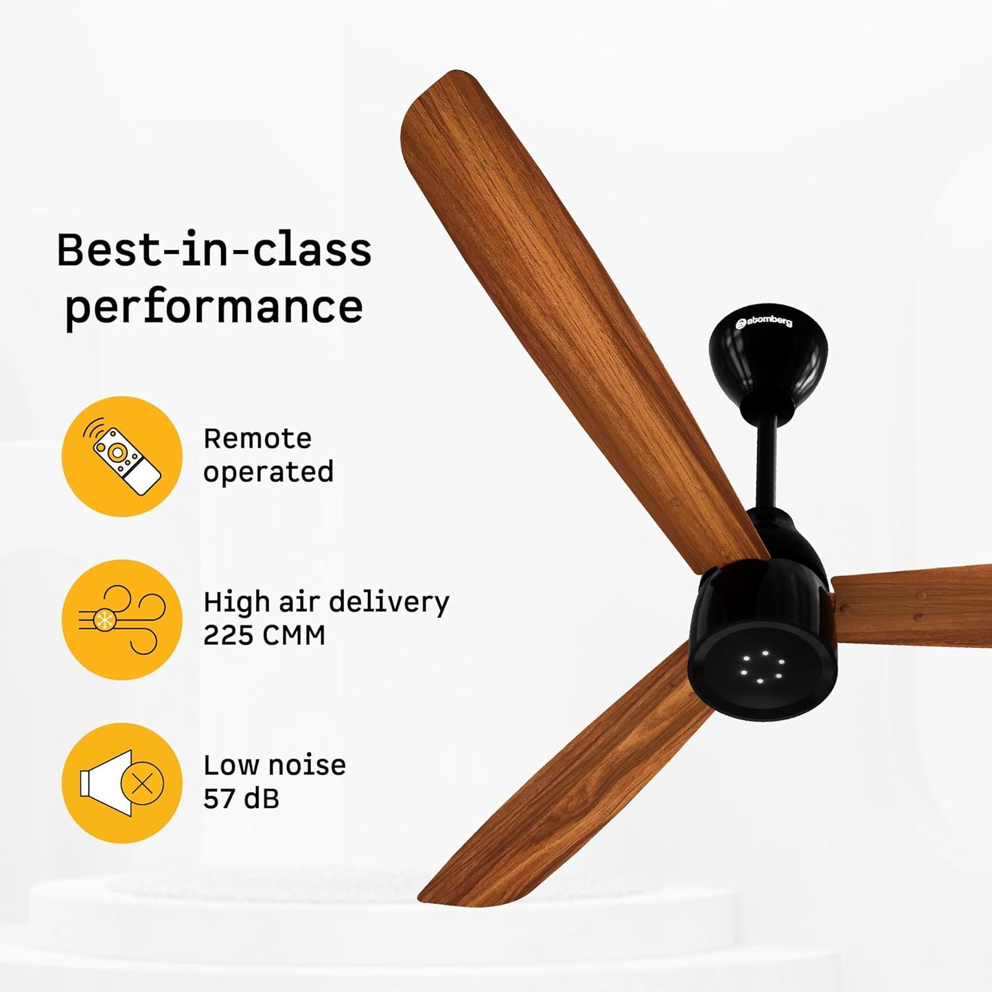 atomberg Renesa Enzel 1200mm BLDC Ceiling Fan with Remote Control | BEE 5 star High Air Delivery with LED Indicators| 3 Year Warranty (Honey Maplewood)