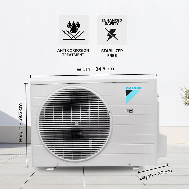 Daikin 1.5 Ton 2 Star, Fixed Speed Split AC (Copper, PM2.5 Filter, FTQ50XV16, White)