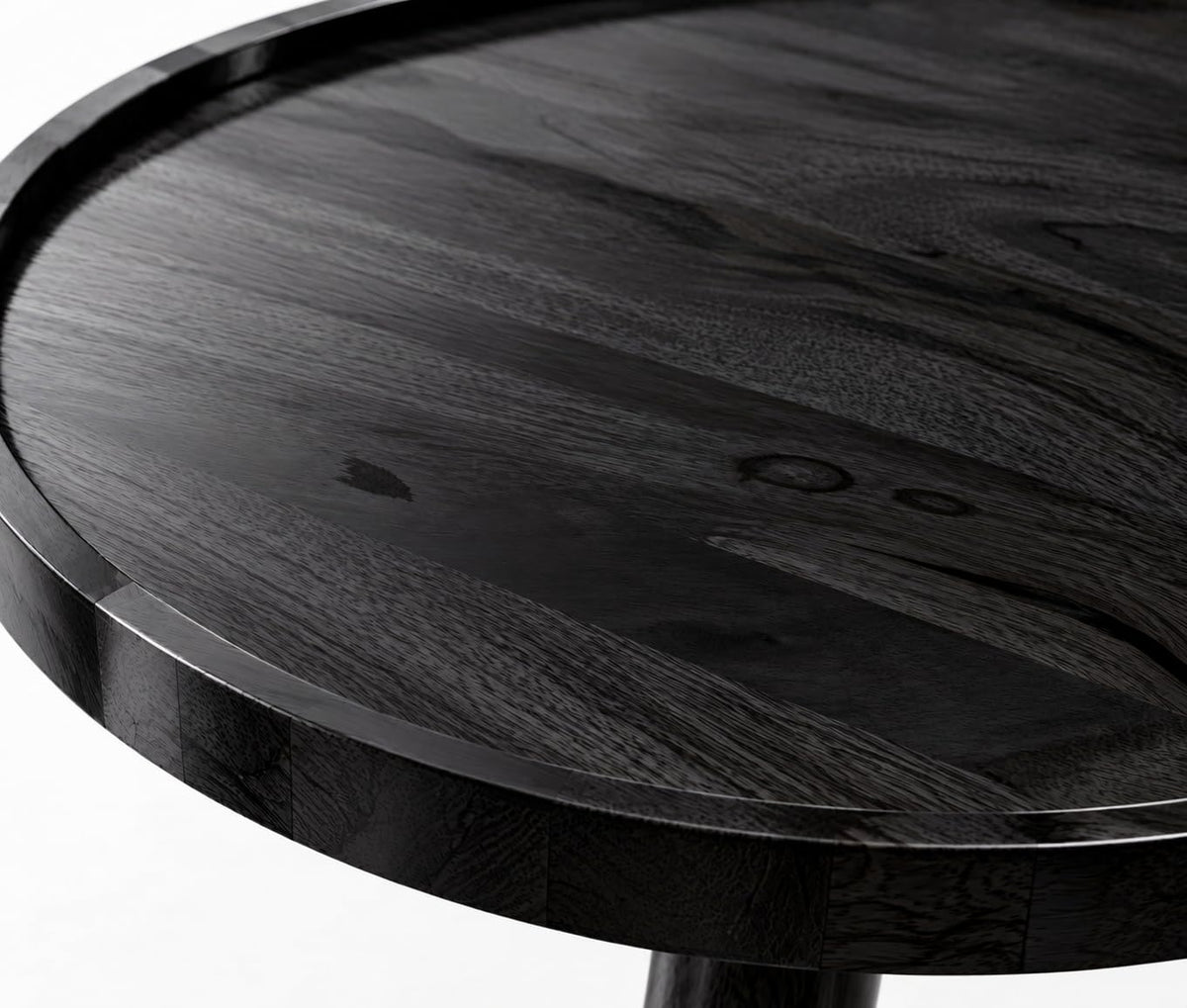 Solid Sheesham Wood C Shape Side Table for Living Room | Modern Sofa End Table | Wooden Laptop Table for Bed | 