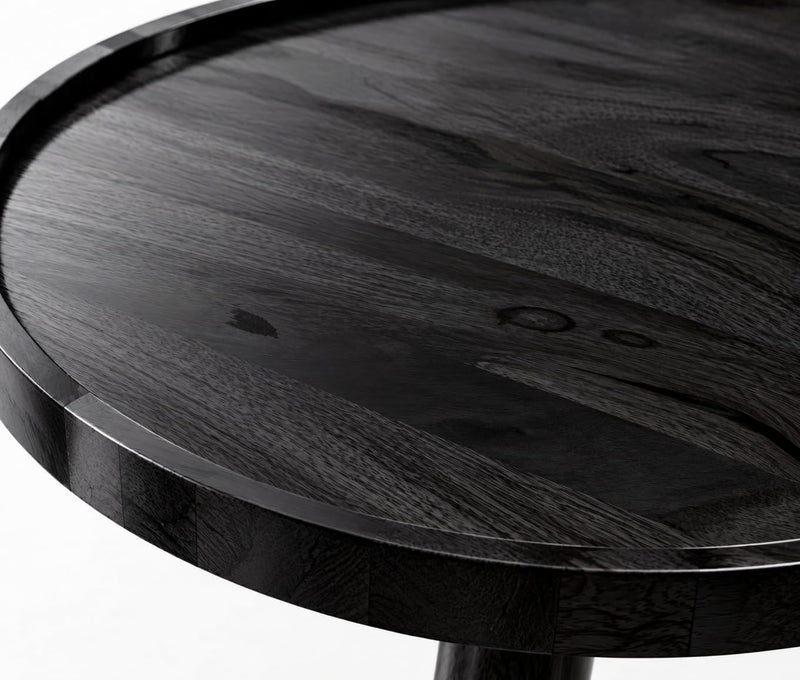 Solid Sheesham Wood C Shape Side Table for Living Room | Modern Sofa End Table | Wooden Laptop Table for Bed | 